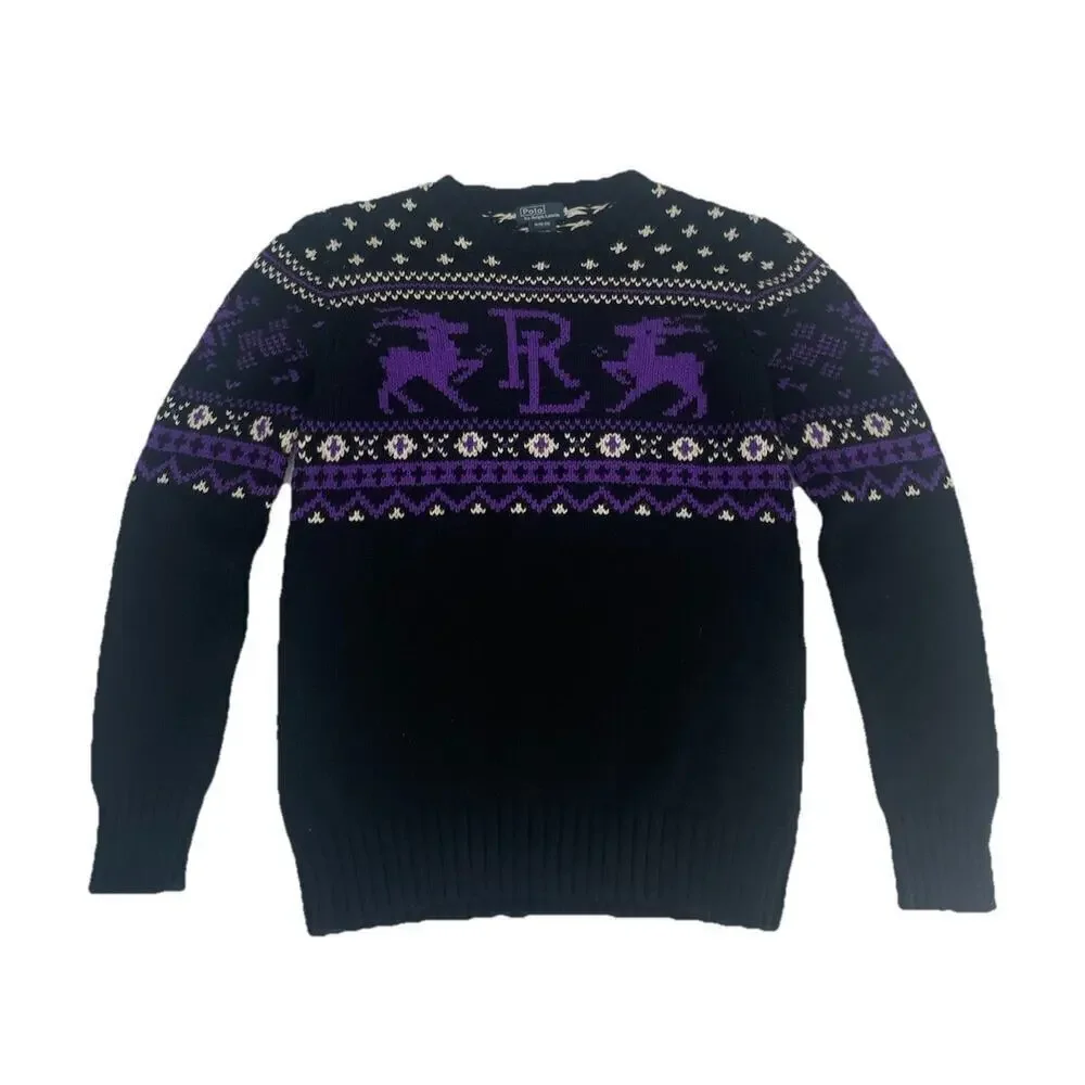 Polo Ralph Lauren Sweater knit XL 18 20 Youth Teen Boy Men Fair Isle Christmas